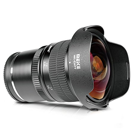 MEKE Meike 8mm f/3.5 Ultra Wide Rectangle Fisheye Lens for Sony E-mount Sony A6500, A6000,A6100,A6300,Nex3,Nex3n,Nex5,Nex5t,Nex5r,Nex6,Nex7,A7II,A7SII,A7RII,A6500,A9 Cameras