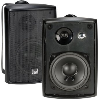 Dual LU43PB 100 Watt 3-way Indoor/Outdoor Speakers in Black (Pair)