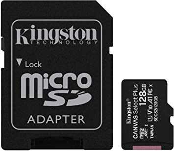 Kingston 128GB micSDXC Canvas Select Plus 100R A1 C10 Card   ADP (SDCS2/128GB)