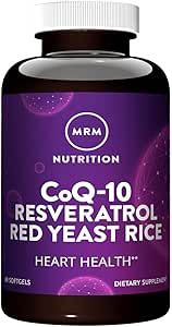 MRM Nutrition CoQ-10 Resveratrol Red Yeast Rice | Heart Health | Powerful antioxidants | Healthy Aging | Gluten-Free | 30 Servings