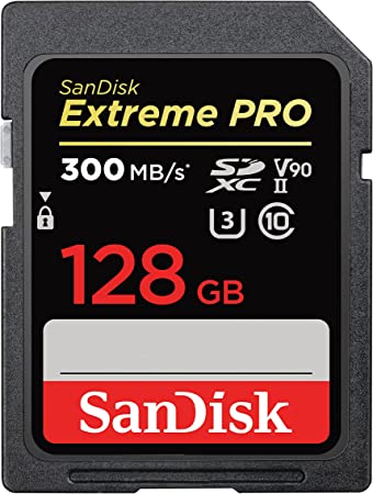 SanDisk Extreme PRO 128GB SDXC Memory Card up to 300MB/s, UHS-II, Class 10, V90, U3