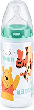 NUK First Choice Plus Orthodontic Drinking Bottle, Disney Winnie The Pooh Design, Polypropylene, Silicone Teat, BPA Free, 6-18 Months, M