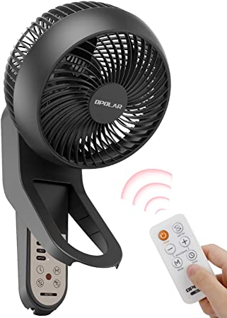 OPOLAR Wall Mount Fan with Remote, 360° Oscillating Air Circulator Fan, Easy Install Quiet Circulating Fan, 3 Speed, Natural Wind & Sleep Mode, 1H-7H Timer, 7ft Cable