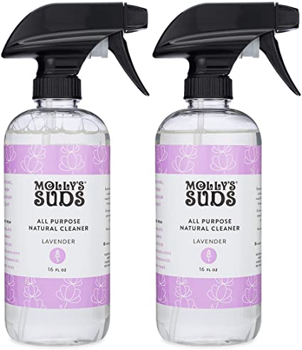 Molly's Suds Natural All Purpose Cleaner, Multi Surface Household Spray, Lavender Scent, 16 oz (2 Pack)