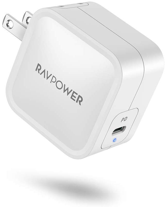 USB C Charger RAVPower 61W PD 3.0 GaN Power Delivery Pioneer Fast Charging Adapter, Compatible with MacBook Pro/Air, iPad Pro 2018, iPhone Xs Max/XR/X and More