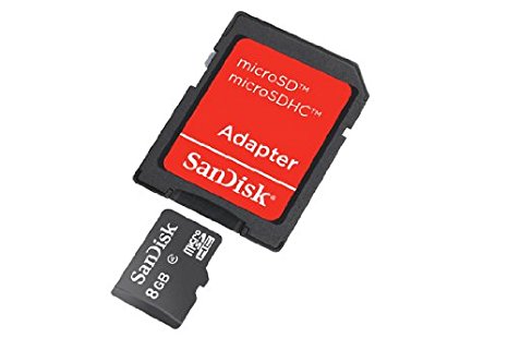 SanDisk SDSDQB-008G-B35 8GB Class 2 MicroSD with microSD to SD Adaptor