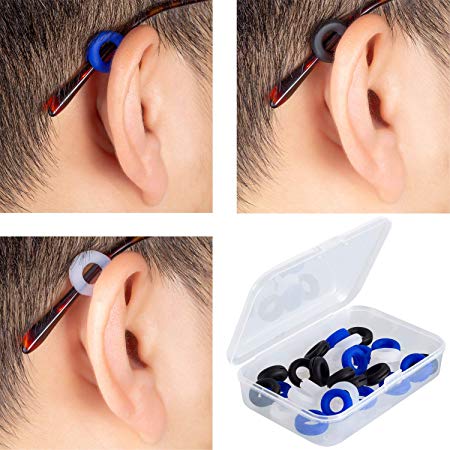 Deoot Eyeglass Ear Grips Round Comfortable Silicone Anti-Slip Holder Prevent Eyeglass Slipping Sports Eyewear Retainer(15 Pairs)