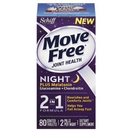 Move Free Night Glucosamine Chondroitin and Melatonin Joint Supplement 80 Count