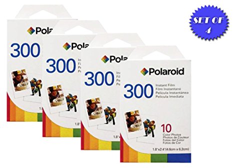Polaroid PIF-300 Instant Film for 300 Series Cameras (4 Packs, 10 Prints Each)