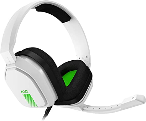 ASTRO Gaming A10 Wired Gaming Headset, Lightweight and Damage Resistant, ASTRO Audio, 3.5 mm Audio Jack, for Xbox Series X|S, Xbox One, PS5, PS4, Nintendo Switch, PC, Mac- White/Green