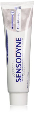 Sensodyne Toothpaste for Sensitive Teeth and Cavity Prevention, Maximum Strength, Extra Whitening, 6-Ounce Tubes (Pack of 3)