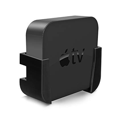 Brainwavz Apple TV Mount with VHB Tape - Compatible with All Apple TVs Including Apple TV 4K, No Screw Holder (Black)