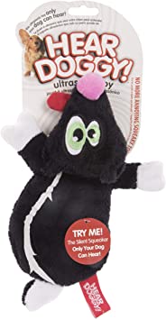 HearDoggy 58513 Flattie Black Skunk Ultrasonic Silent Squeak Dog Toy