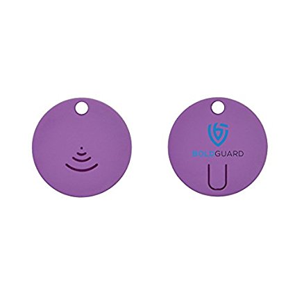 Boldguard Tracking Device - Mini Bluetooth Smart Personal Anti-Theft Tracking Device - Round - Perfect for Men, Women, Kids, and Valuables (Purple)
