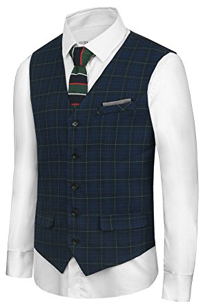 Hanayome Men's British Style Leisure Business Suit Dress Vest Waistcoat VS08