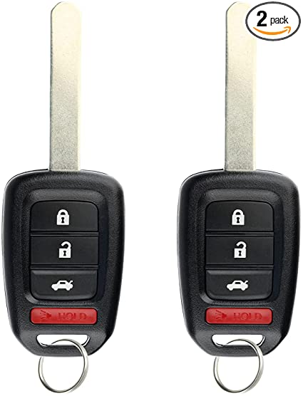 2x KeylessOption Remote Key Fob 4btn for Honda (MLBHLIK6-1T)