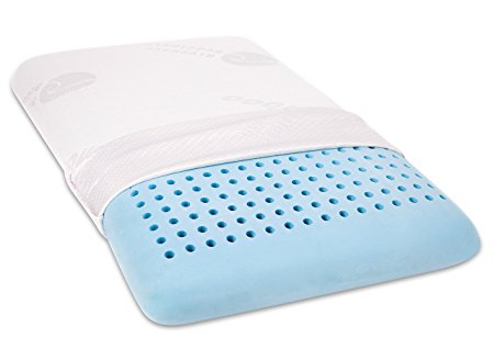 Bluewave Bedding "Slim Memory Foam Pillow" 4 Inch Loft, Firm, Ventilated, Gel Infused, CertiPUR-US Certified, Bamboo Cover - Thin Profile Ideal for Side, Back and Stomach Sleepers - Standard Size