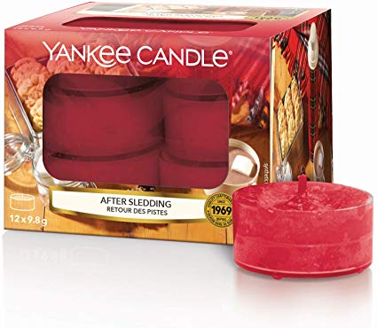 Yankee Candle Tea Light Scented Candles, After Sledding, Alpine Christmas Collection, 12 Count