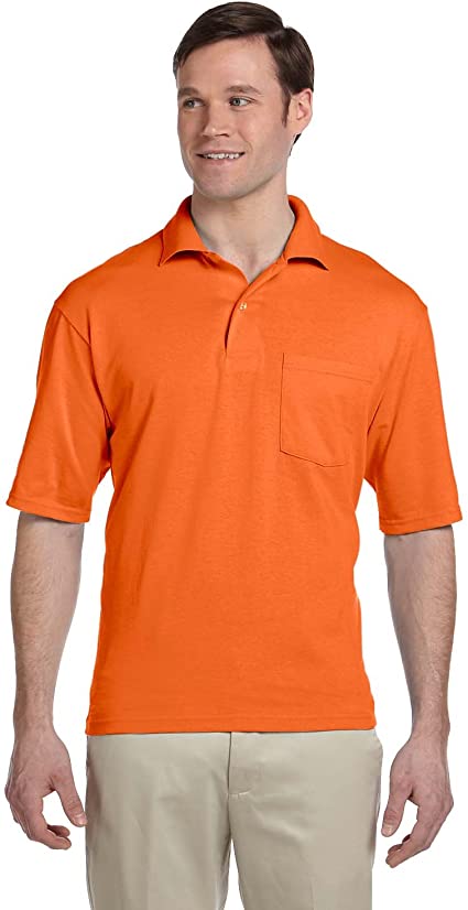 Jerzees Men's 2-Button Preshrunk Pocket Polo Shirt