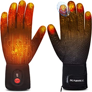 Heated Glove Liners for Men Women,Rechargeable Electric Battery Heating Riding Ski Snowboarding Hiking Cycling Hunting Thin Gloves Hand Warmer