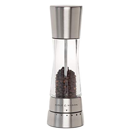 Cole & Mason Gourmet Precision Derwent Acrylic and Stainless Steel Pepper Mill - Silver