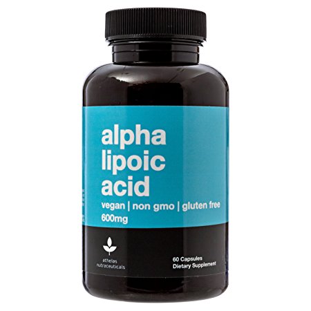 Alpha Lipoic Acid 600mg - Non GMO - Vegan - Gluten Free - No Additives - 600mg Powder Per Capsule (Supplement)
