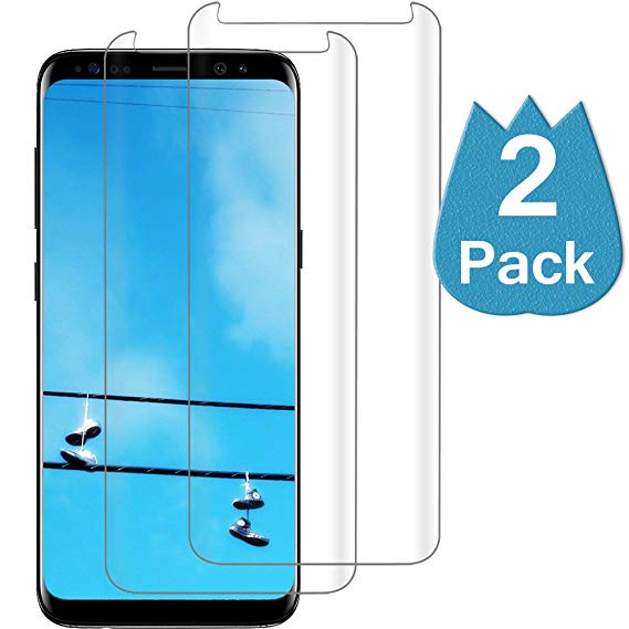 [2-Pack]Samsung Galaxy S8 Plus Tempered Glass Screen Protector, zffppScreen Protector - [No Bubbles][Anti-Glare][Anti Fingerprint] 3D Curved Screen Protector for Galaxy S8 Plus Clear