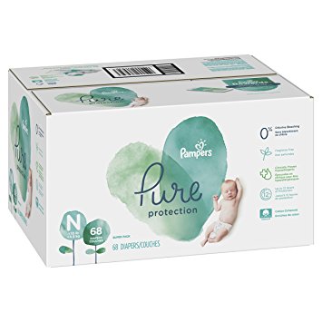 Pampers Pure Protection Newborn Disposable Diapers, Size N (&lt; 10 lb), 68 Count