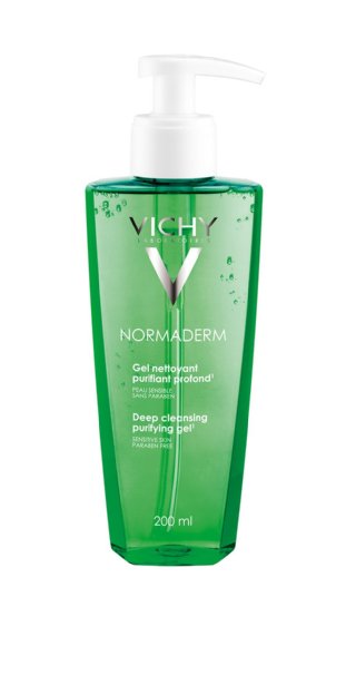 Vichy Normaderm Daily Deep Cleansing Gel Cleanser with Salicylic Acid for Oily Skin and Acne-Prone Skin