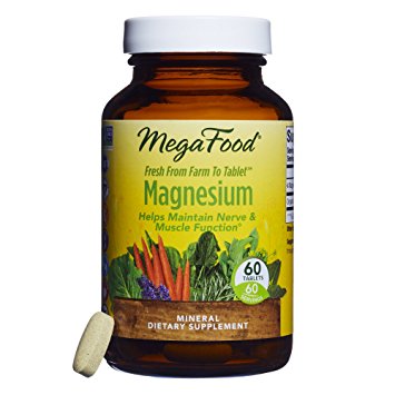 MegaFood - Magnesium, Supports a Healthy Heart, Nervous System, and Muscle Function, 60 Tablets (FFP)