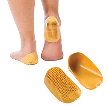 Tuli's Classic Heel Cups, Shock Absorption and Cushion Inserts for Plantar Fasciitis and Heel Pain Relief, Yellow, Regular (Under 175lbs), 2-Pair