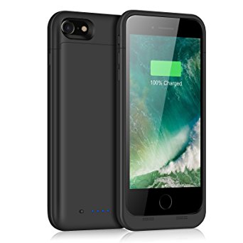 iPhone 7 Battery Case 4500mAh Capacity Extended Battery Power Charger for iPhone 7 4 LED Indication Ultra Slim Portable Charging Cases - Black