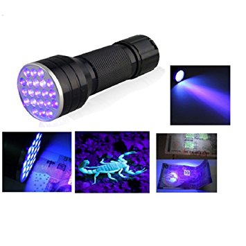 Fronnor 21 LED Flashlight UV Light Portable Ultraviolet Blacklight Handheld Torch Light Urine,Stain Detector