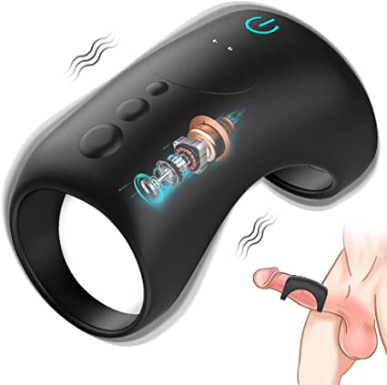 Vibrating Cock Ring,CHEVEN Dual Silicone Penis Ring Cock Rings with G spot Teaser Couple Vibrator with 7 Vibration for Longer Harder Stronger Erection,Adult Male Sex Toys for Men and Couples