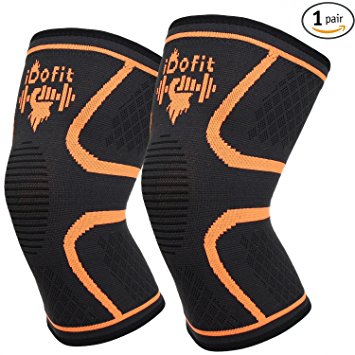 iDofit Knee Compression Sleeves Support for Running, Jogging, Basketball, Sports - Breathable Knee Support Sleeve for Joint Pain Relief, Arthritis and Injury Recovery, Improved Circulation