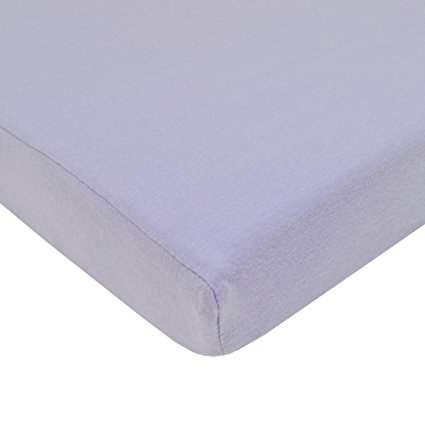 TL Care Supreme 100% Jersey Knit Crib Sheet, Lavender, 28" x 52"