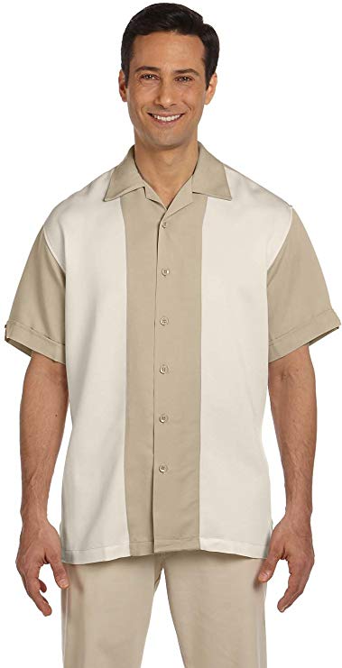 Harriton Men's Two-Tone Bahama Cord Camp Shirt