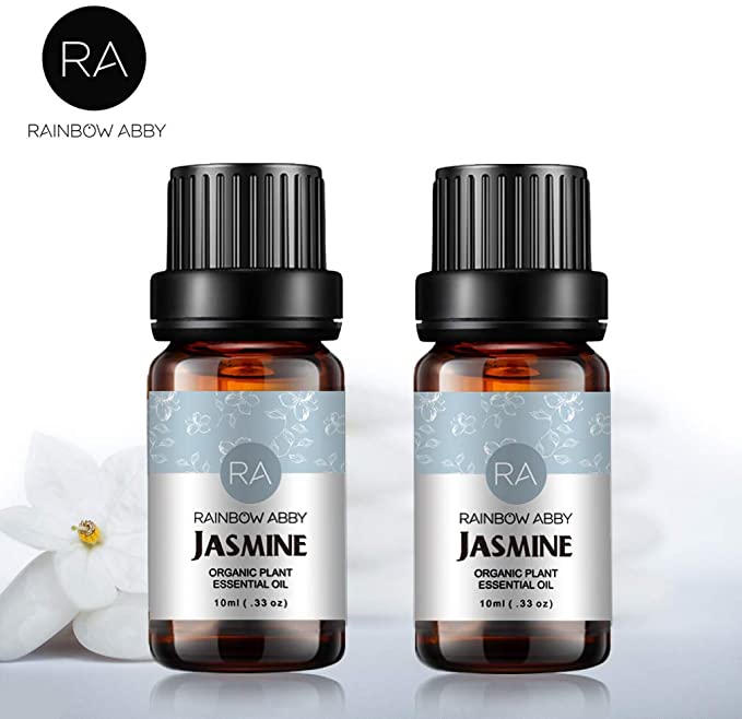2 Bottles Jasmine Essential Oils 100% Pure Aromatherapy Oil for Soaps, Candles, Massage, Skin Care, Perfumes - 2 x 10ml