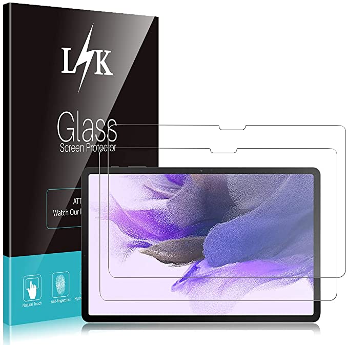 2 Pack LϟK Compatible for Samsung Galaxy Tab S7 FE 2021 / Galaxy Tab S7 Plus Screen Protector, Tempered Glass Anti-Scratch, Bubble Free