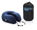 Luxury Travel Neck Pillow by MemorySoft - Extremely Soft and Comfy Memory Foam Neck Pillow - Includes a Handy Travel Bag