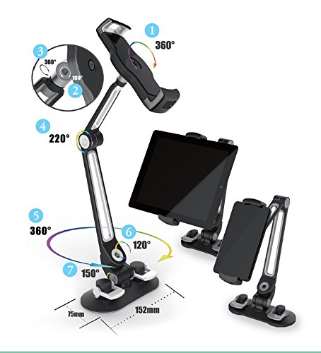 NRGized 360 Degree Adjustable StandHolder with Suction Cups for Tablets up to 11 inches and phones