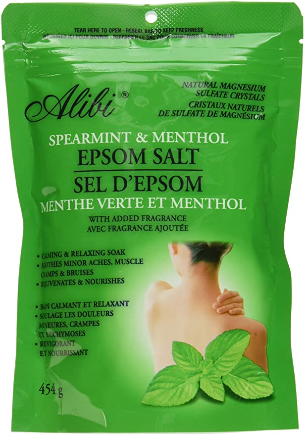 Alibi Spearmint And Menthol Magnesium Solfate Epsom Salt Bath 454G - Reaselable Bag