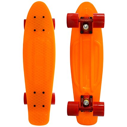 Penny Board Skateboard, Complete 22" Deck Premium Durable Plastic, Longboard Arcs, Vibrant Colors, Quality Components