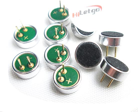 HiLetgo 10pcs Electret Condenser Microphone 52dB MP3 Microphone Accessories 6x2.2mm