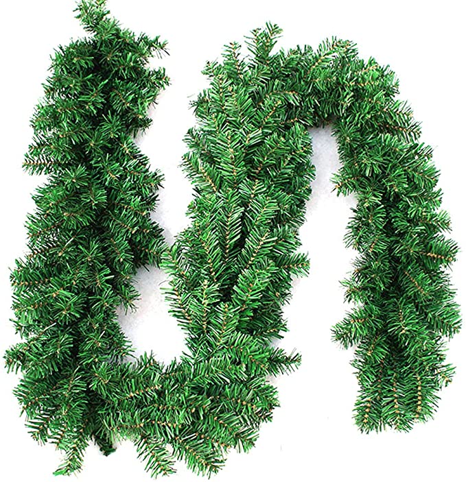 270cm x 25cm Plain Green Christmas Garland Decoration 9ft Undecorated Xmas Green Pine Garland (1pcs)