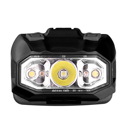 Revtronic Ultra Bright LED Headlamp Flashlight with Spot,Flood and Red Lights, Best LED Headlamp for Outdoor Running Camping Backpacking Fishing Hunting Climbing Walking Jogging and Auto Repair