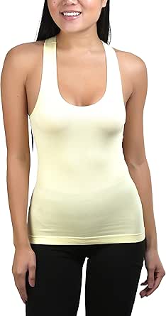 ToBeInStyle Women's Wide Strap Racerback Form Fitting Tank Top