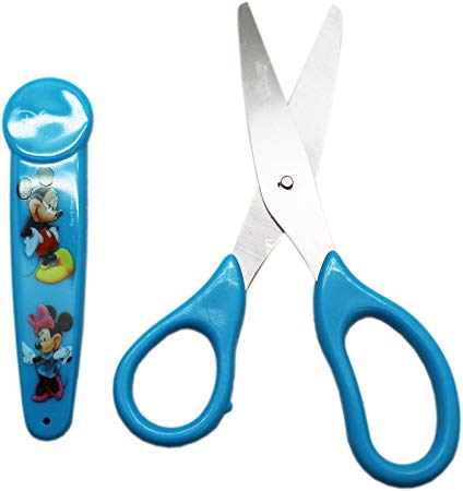 Disney's Mickey and Minnie Mouse Blue Handled Scissors w/Blue Sleeve