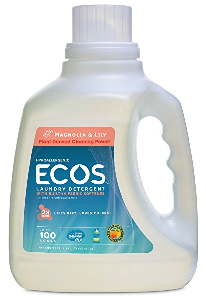 Earth Friendly Products Ecos Liquid Laundry Detergent , Magnolia & Lily, 100-Ounce Bottle