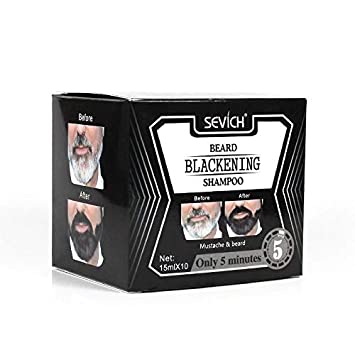 10Pcs Beard Shampoo Dye Beard Blackening Shampoo Beard Care Beard Coloring Shampoo Beard Color Lasting no less than 4 Weeks